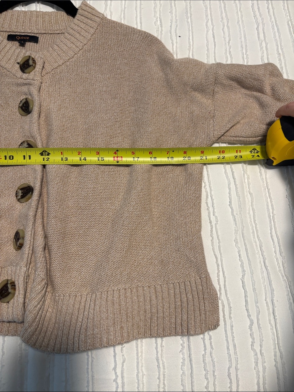 Quince 100% Organic Cotton Button-Front Cropped Cardigan - Picture 3 of 6